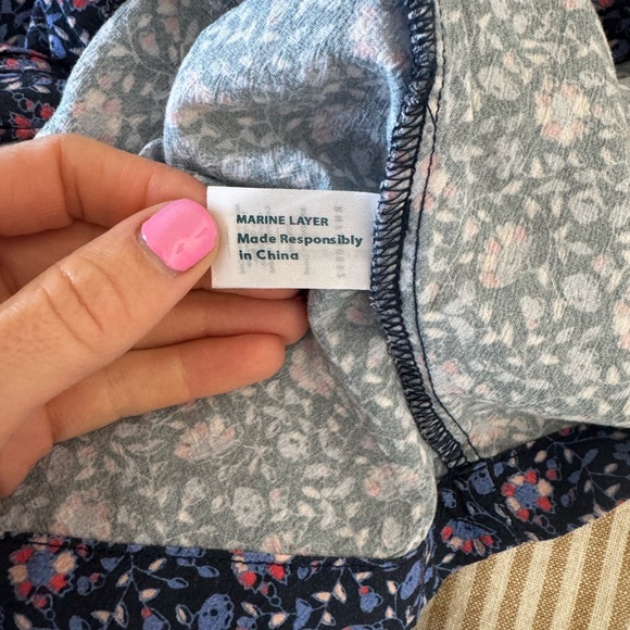 Marine Layer Lola Blue Floral Midi Dress - Picture 6 of 7